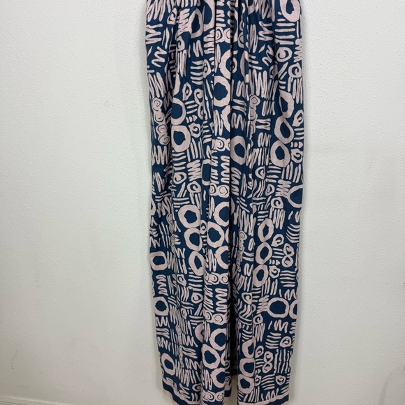 Cleobella Zola Maxi Dress Isla Print Halter Vacation Linen Blend Sz Medium - Picture 6 of 14